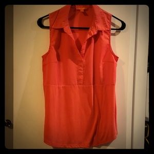 Joe fresh orange sleeveless collar tank